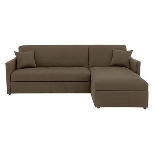 Versatile Small 2 Seater Fabric Chaise Sofa Bed with Storage with Slim Arms - Mink