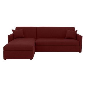 Versatile 2 Seater Fabric Chaise Sofa Bed with Storage with Slim Arms - Red