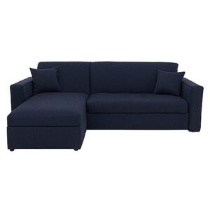 Versatile Small 2 Seater Fabric Chaise Sofa Bed with Storage with Box Arms - Blue