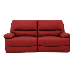 Dallas 3 Seater Pure Leather Power Recliner Sofa With USB Port - Red