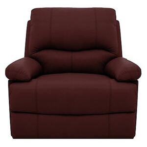 Dallas Leather Manual Recliner Armchair - Red