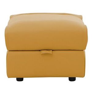 Dallas Leather Footstool - Yellow