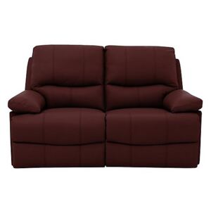 Dallas 2 Seater Leather Manual Recliner Sofa - Red