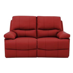 Dallas 2 Seater Pure Leather Power Recliner Sofa With USB Port - Red