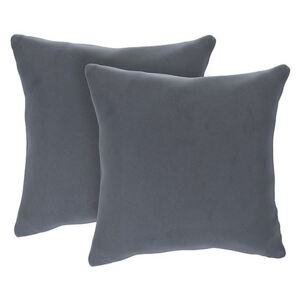 The Lounge Co. - Isobel Pair of Large Fabric Cushions - Grey