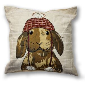 Winter Bunny Filled Cushion 43cm x 43cm multi