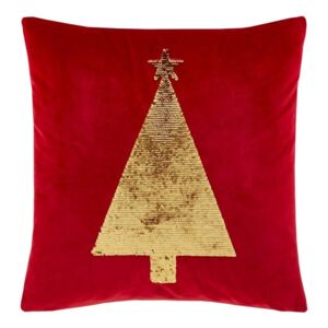 Catherine Lansfield Sequin Tree Filled Cushion 43cm x 43cm Red