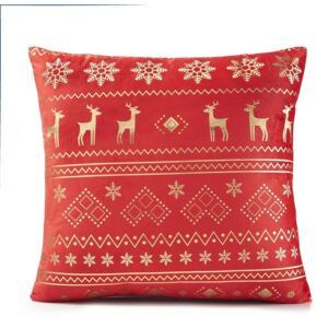 Reindeer Cushion Cover 18" x 18" Red