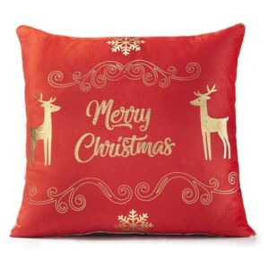 Merry Xmas Cushion Cover 18" x 18" Red