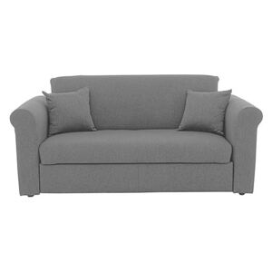 Versatile Small 2 Seater Fabric Sofa Bed with Scroll Arms - Grey