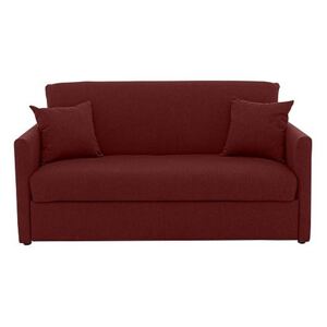 Versatile 2 Seater Fabric Sofa Bed with Slim Arms - Red