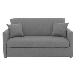 Versatile Small 2 Seater Fabric Sofa Bed with Slim Arms - Grey