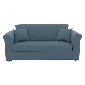Versatile 2 Seater Fabric Sofa Bed with Scroll Arms