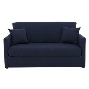 Versatile Small 2 Seater Fabric Sofa Bed with Slim Arms - Blue
