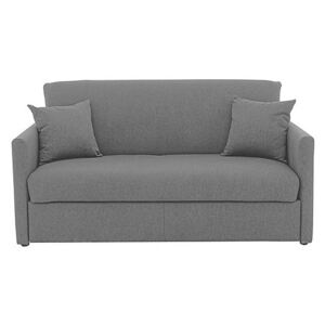 Versatile 2 Seater Fabric Sofa Bed with Slim Arms - Grey