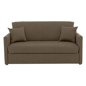 Versatile 2 Seater Fabric Sofa Bed with Slim Arms - Mink