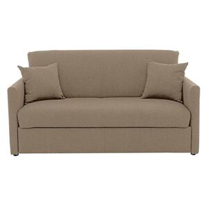 Versatile 2 Seater Fabric Sofa Bed with Slim Arms - Beige