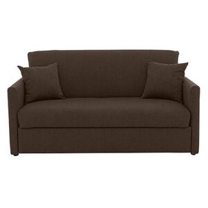 Versatile 2 Seater Fabric Sofa Bed with Slim Arms - Brown