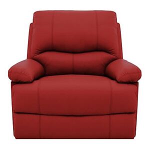 Dallas Leather Manual Recliner Armchair - Red