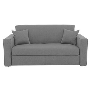 Versatile 2 Seater Fabric Sofa Bed with Box Arms - Grey