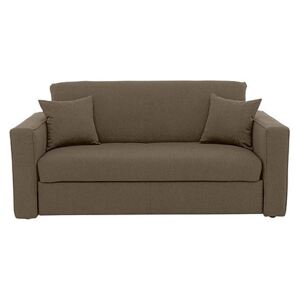Versatile 2 Seater Fabric Sofa Bed with Box Arms - Mink