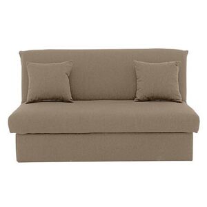 Versatile Small 2 Seater Fabric Sofa Bed No Arms - Beige