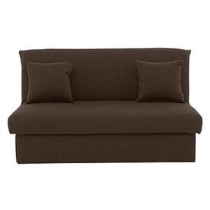 Versatile Small 2 Seater Fabric Sofa Bed No Arms - Brown