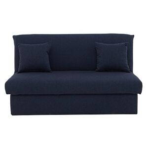 Versatile Small 2 Seater Fabric Sofa Bed No Arms - Blue