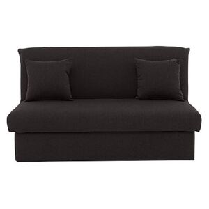 Versatile Small 2 Seater Fabric Sofa Bed No Arms - Black