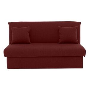Versatile 2 Seater Fabric Sofa Bed No Arms - Red