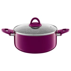 Cooking pot with lid Glamour 20 cm purple AMBITION