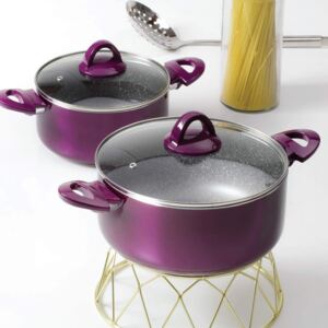 Cooking pot with lid Glamour 28 cm purple AMBITION