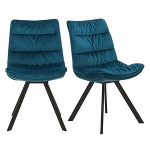 Diego Pair of Velvet Dining Chairs - Teal