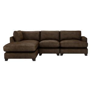 The Lounge Co. - Lorrie 3 Seater Leather Chaise End Sofa - Brown
