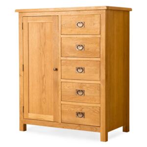 Lanner Waxed Oak Combination Wardrobe with Drawers | Rustic Style
