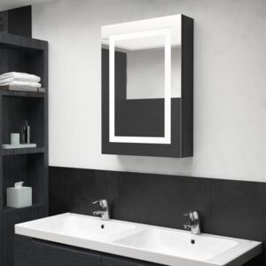 VidaXL LED Bathroom Mirror Cabinet Shinning Black 50x13x70 cm