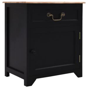 VidaXL Bedside Cabinet Black and Brown 40x30x50 cm Paulownia Wood