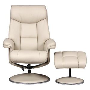 Bruges Fabric Swivel Chair and Footstool - Cream