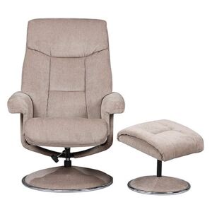 Bruges Fabric Swivel Chair and Footstool - Beige