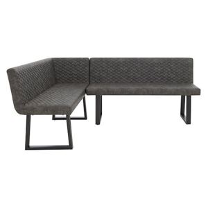 Compact Earth Left Hand Facing Corner Dining Bench - Grey