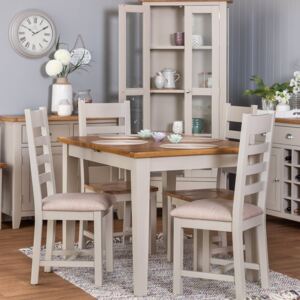 Chester Grey Painted Oak 1.2m Butterfly Extending Dining Table
