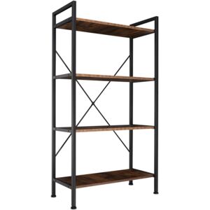 Tectake 404152 bookcase leeds with 4 shelves - industrial dark
