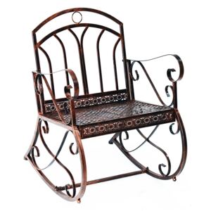 Outsunny Iron Rocking Chair-Bronze