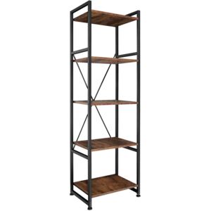 Tectake 404154 bookcase manchester with 5 shelves - industrial dark