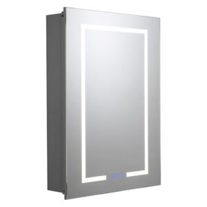Croydex Clarence Single Door Illuminated Aluminium Bathroom Cabinet