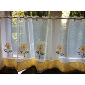 Sunflowers Cafe Curtain Panel White/Yellow