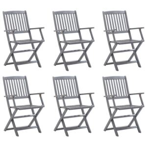 VidaXL Folding Outdoor Chairs 6 pcs Solid Acacia Wood