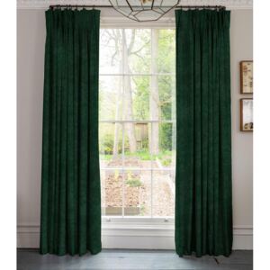Linda Barker Elsie Velvet Curtains Dark Green