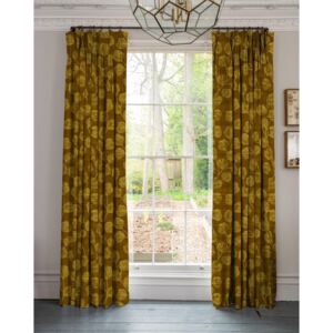 Linda Barker Ursulas Vine Made To Measure Cotton Curtains Ochre