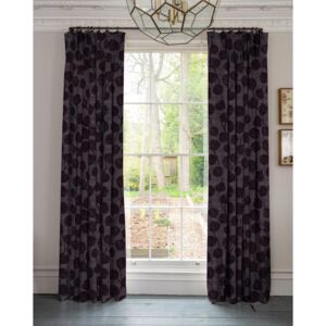 Linda Barker Ursulas Vine Made To Measure Cotton Curtains Grey Dark